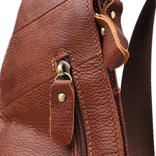 Чоловіча сумка через плече із зернистої натуральної шкіри Vintage 15х35х3 см sum0027488 - фото 5