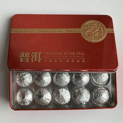 Шен пуэр арбор мини туо ча в жестяной коробке 15 шт
