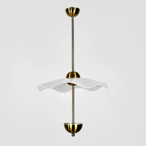 Латунный светильник с белым волнистым плафоном Ø 40 см Ст. SGA3-400-1 AB | Line F - фото 6