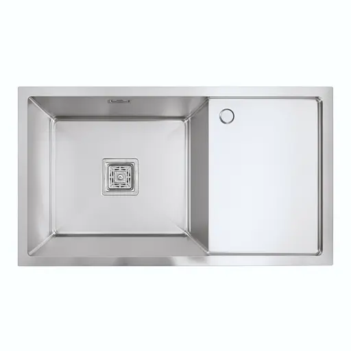 Кухонная мойка Platinum Handmade 780x440x230 L нержавейка (квадратный сифон, 3.0/1.0), Нержавеющая сталь - фото 1