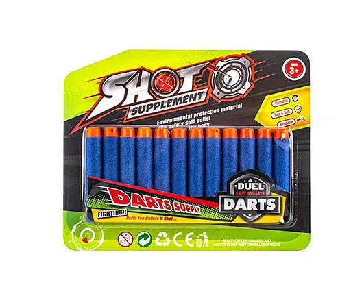 Поролонові патрони K812-2, 12 шт на блістері (6965461410178) - фото 1