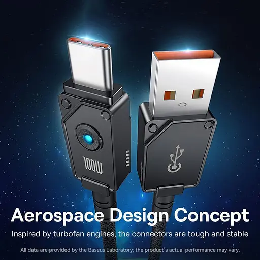 Кабель Baseus Unbreakable USB-A to USB-C 100W 2m Cluster Black (P10355801111-01) [152049] - фото 9