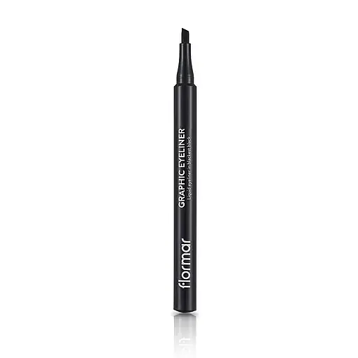 Підводка-фломастер для очей зі скошеним кінцем Flormar Graphic Eyeliner, чорний (8000019546529) - фото 1