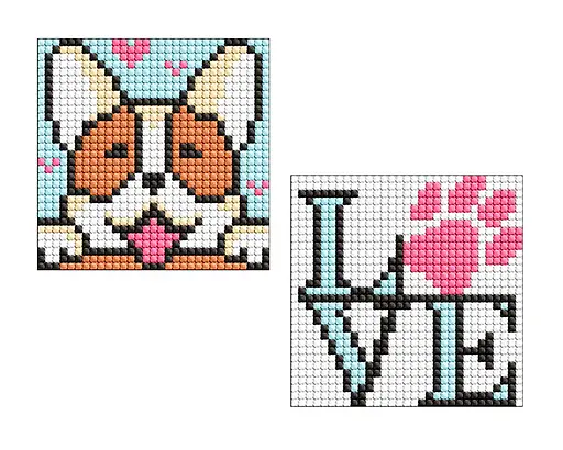 Набір з алмазною мозаїкою на самоклеючій основі для дітей Милий песик, 9x9 см, AMS1047