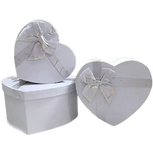 Набір подарункових коробок UFO 5039-083 Silver Heart 3 шт. (5039-083 Набор 3 шт SILVER HEART серд.)