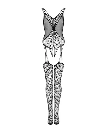 Ажурний бодістокінг під павутину Obsessive Bodystocking G325 black чорний комбінезон імітації S/M/L - фото 5