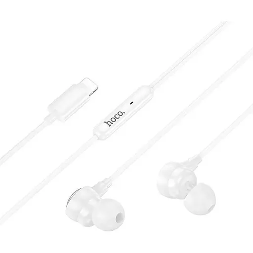 Дротові навушники Hoco M116 Benevolent універсальні earphones with microphone, 1.2m, lightning, white
