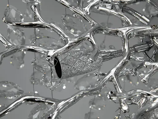 Грационная подвесная хрустальная люстра "Глициния", 6 ламп, хром - фото 4