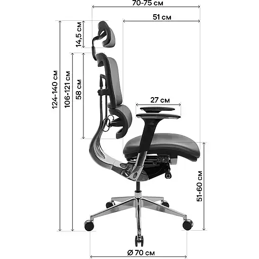 Офісне крісло GT Racer X-807 Leather (P-02), чорне (X-807 Leather Black (P-02)) - фото 12