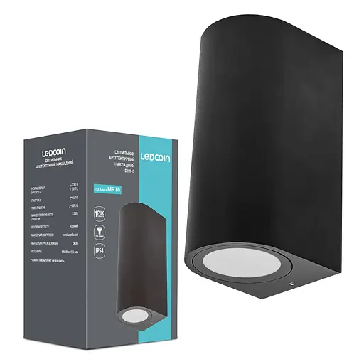 Архітектурний накладний світильник Ledcoin DH145 під лампу чорний - фото 1