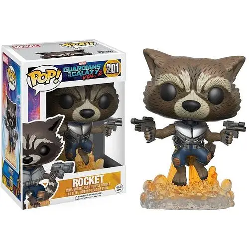 Фигурка Funko Pop Рокет с пистолетами Guardians of the Galaxy Галактики 10см GG RR 201 - фото 1