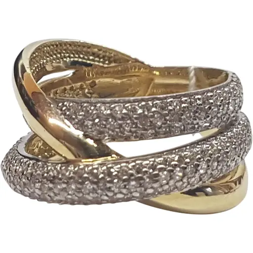 Золотое кольцо Эдем с фианитами. КД2050/2 17,5