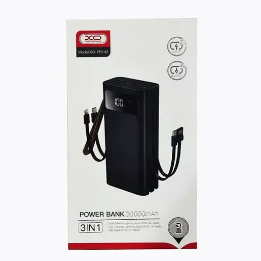 Зовнішній акумулятор (Power Bank) XO PR142 (30000 mAh Black) - фото 4