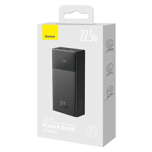 Акумулятор портативний Baseus Star-Lord Digital Display 30000 mAh 22.5W PPXJ30 чорний - фото 3