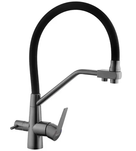 Змішувач для кухні з підключенням до фільтра Kroner KRP Edelstahl Klassisch - PVD03817BLK (CV031898) - фото 3