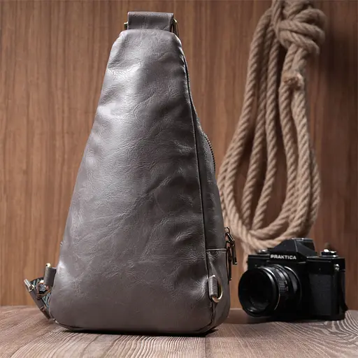 Женская сумка Vintage из экокожи с акцентом на текстильную лямку 18х33х10 см sum0026969 - фото 9