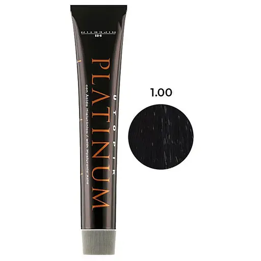 Професійна стійка крем-фарба для волосся з аміаком Hipertin Utopik Platinum 1.00 - Black 60 мл - фото 1