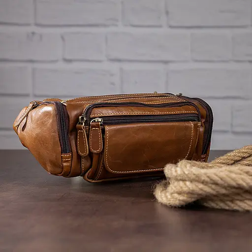 Чоловіча шкіряна сумка Vintage 24х10х15 см sum0012283 - фото 3