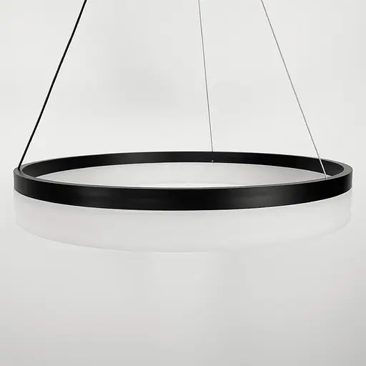 Современная кольцевая люстра в черном каркасе Ø 60 см Line F | Ст. YO18-600 BK - фото 2