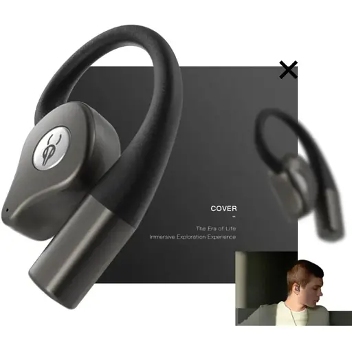 Спортивні Bluetooth навушники Sabbat Q12 Ink Black відкритого типу чорні - фото 5