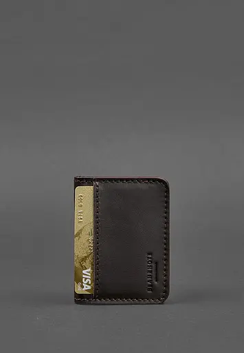 Кожаная обложка для ID-паспорта и водительского заседания 4.1 коричневая с гербом Украины. - фото 5