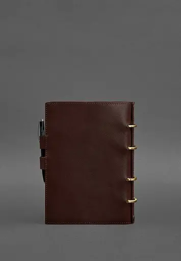 Шкіряний блокнот з датованим блоком (Софт-бук) 9.1 бордовий - фото 5