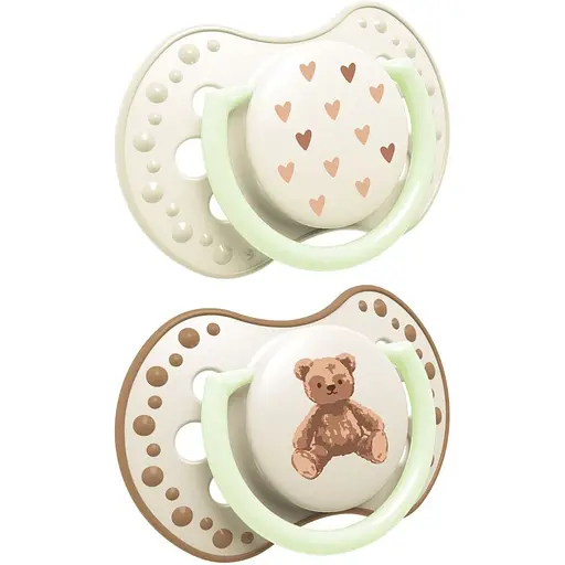 Пустышка силиконовая динамическая LOVI Teddy Love 0-6 месяцев 2 шт. (22/935) - фото 1