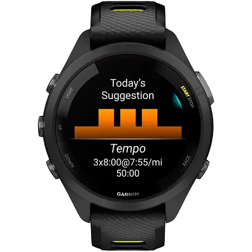 Смарт-часы Garmin Forerunner 265S Black Bezel and Case with Black/Yellow Silicone Band 010-02810-03 (89362) - фото 2