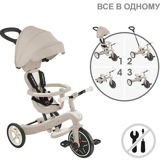 Велосипед дитячий Globber Explorer Trike 4в1 до 20 кг кокос (637-566) - фото 3