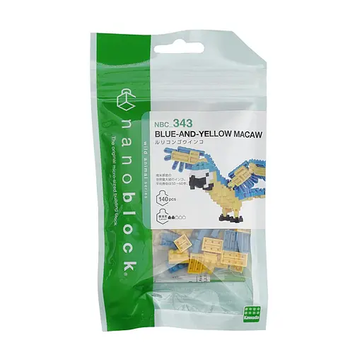 Конструктор Nanoblock Желто-голубой ара 140 элементов (124117)