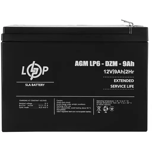 Аккумулятор LogicPower LP 6-DZM-9 Ah тяговый свинцово-кислотный (LP12654) - фото 2