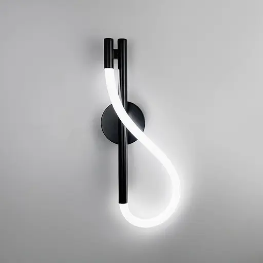 Бра чорне із обплетеним неоном 40 см Арт. W 203/400 BK Line F - фото 7