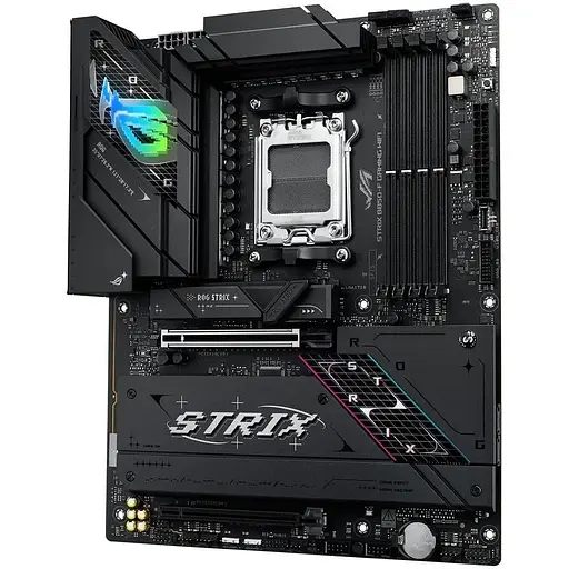 Материнська плата Asus AM5 Rog Strix B850-F Gaming WIFI, B850, 4xDDR5, Int. Video (CPU), 2xSATA3, 4xM.2, 1xPCI-E 5.0 x16, 1xPCI-E 4.0 x16, 2.5Gb, WiFi 7, Bluetooth 5.4, 10xUSB 3.2/6xUSB 2.0, HDMI/DP, ATX - фото 4