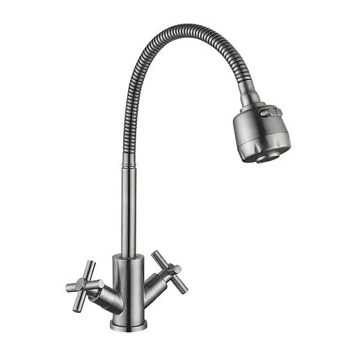 Змішувач для кухні Wezer VAL4D-10 з рефлекторним виливом нержавіюча сталь - фото 2