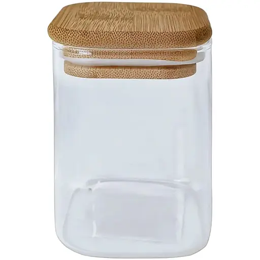 Емкость стеклянная для специй Vittora квадратная с деревянной крышкой 170 мл VT-9035-170 (147026)