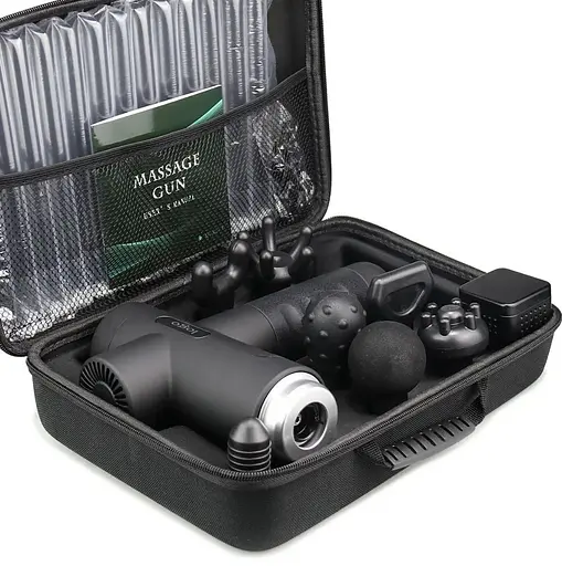 Ударний перкусійний масажер Massage Gun MG03-T (8 насадок + кейс) 2600 мАг 30 режимів - фото 5
