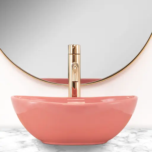 Умивальник Rea Sofia Mini pink накладний рожевий REA-U6335, Цветной - фото 5