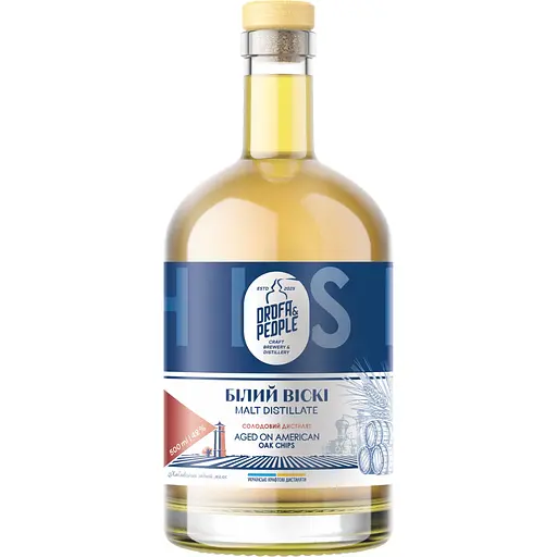Солодовый дистиллят Дрофа&Люди Білий Віскі Aged on American Oak Chips 42% 0.5 л - фото 1