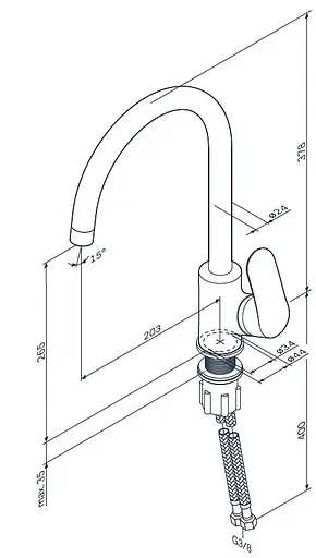 Змішувач для кухні AM.PM Like білий F80E07133 - фото 8