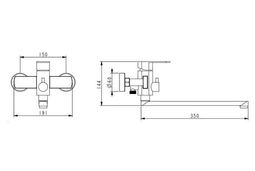 Смеситель для ванны Lidz Luna 005 LDLUN005NKS46093 - фото 4
