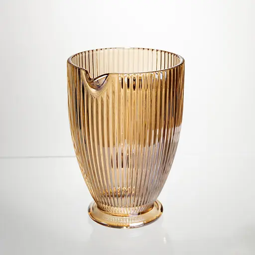 Кувшин стеклянный для компота 1.2 л фигурный графин для лимонада мохито-сангрии напитков Золотистый Yiwu HP-19-202 - фото 3