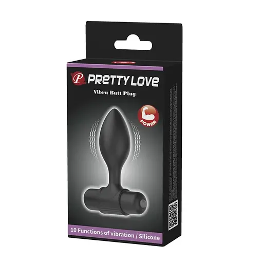 Анальна пробка з вібрацією Pretty Love 8.6 см (чорний) - фото 2