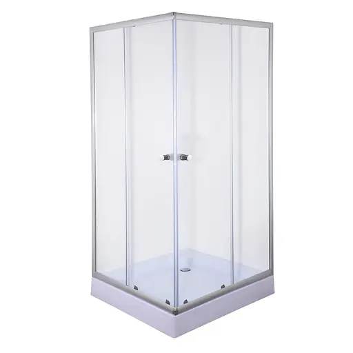 Душевая кабина без поддона Mixxus Cubic SC01-90x90x185-TR хром прозрачное стекло 4 мм MI6906, Универсальная, прозрачная, хром - фото 3