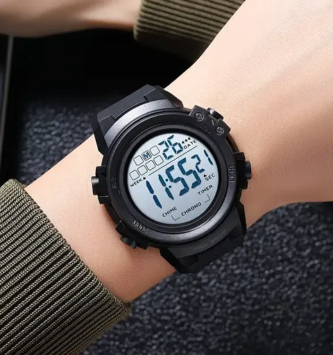 Часы мужские наручные спортивные Skmei 2260 (Черный с белым) - фото 8