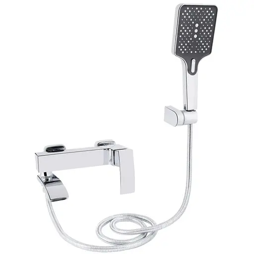 Смеситель для ванны Qtap Swan Cascada, Chrome (k35) с душевым гарнитуром QTSWA260CRM45565 - фото 1