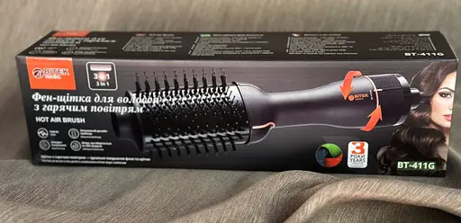 Фен стайлер щітка для вирівнювання та завивки волосся гребінець Bitek BT-411G 1200Вт Чорний - фото 3
