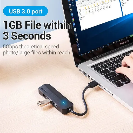 Хаб USB 3.0 -> 3хUSB 3.0/2хTRS Audio/USB Micro 1.0 м. Vention - фото 9