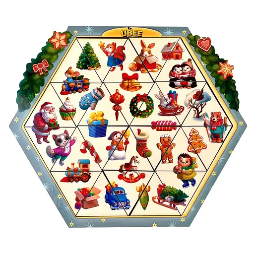 Розвиваючий пазл-вкладиш Новорічна головоломка (ПСД234) PSD234, 24 елементи