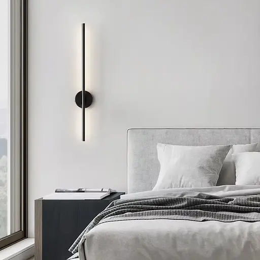 Видовжене чорне LED бра 60 см Арт. W 007/600 BK Line F - фото 1