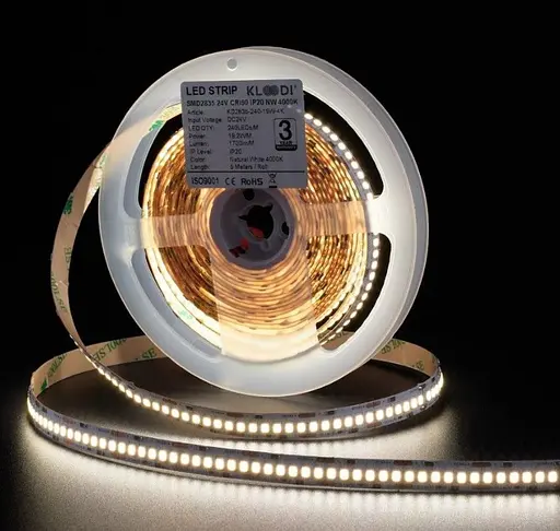 LED Стрічка 19,2W 240LED 4000K 1700LM IP20 24V KLOODI KD2835-240-19.2W-4К-24V - фото 5